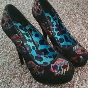 Iron fist velvet skull heels.